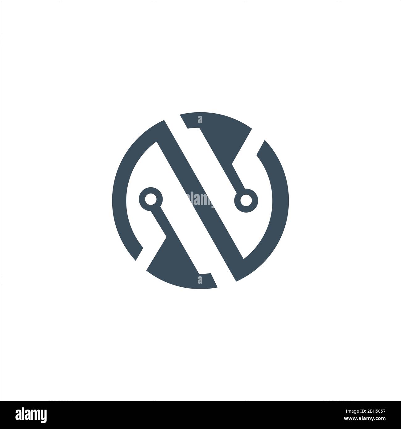 Initial letter cn or nc logo vector design template Stock Vector