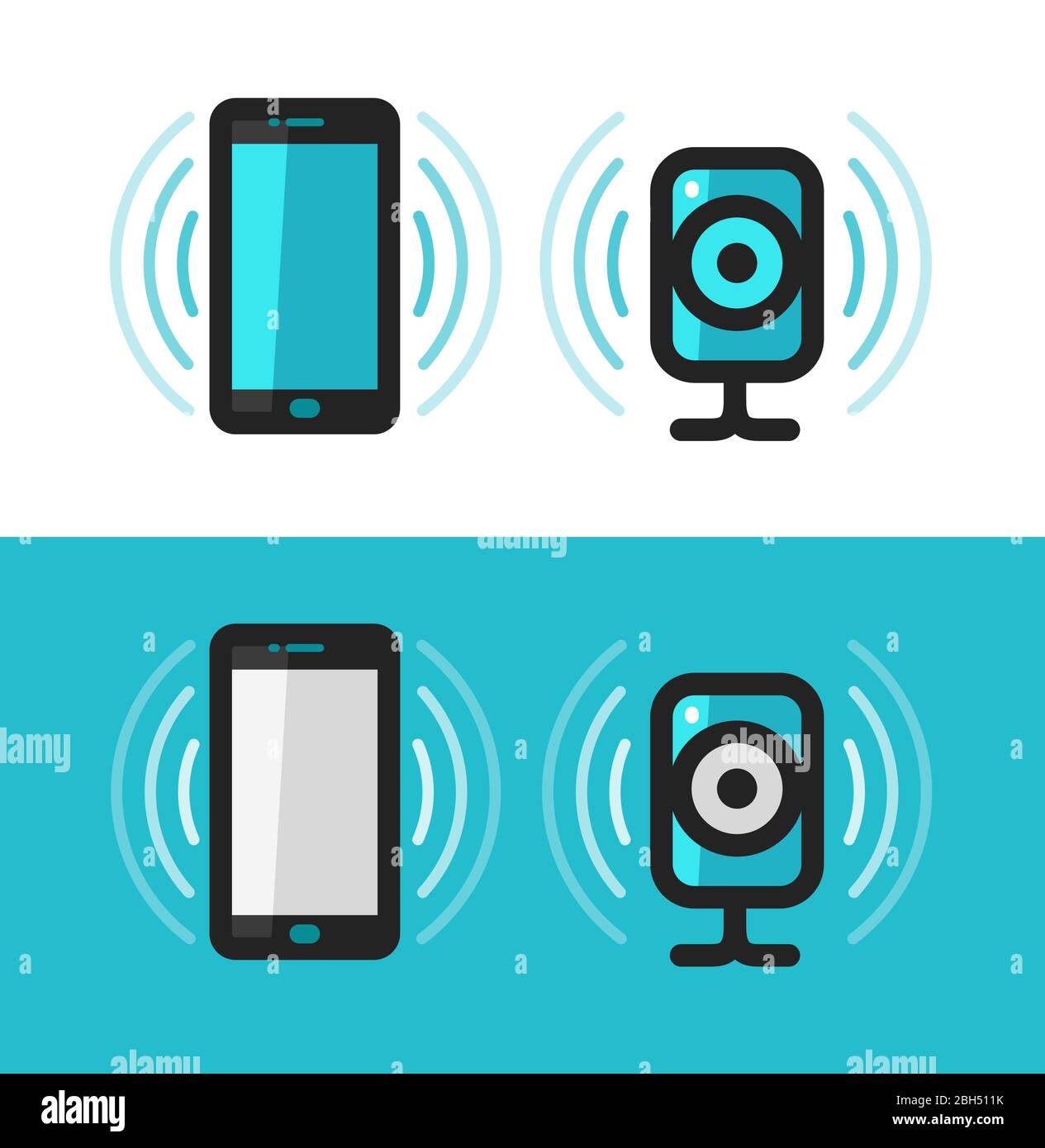 Smartphone, phone, webcam icon. Communication vector illustration Stock Vector