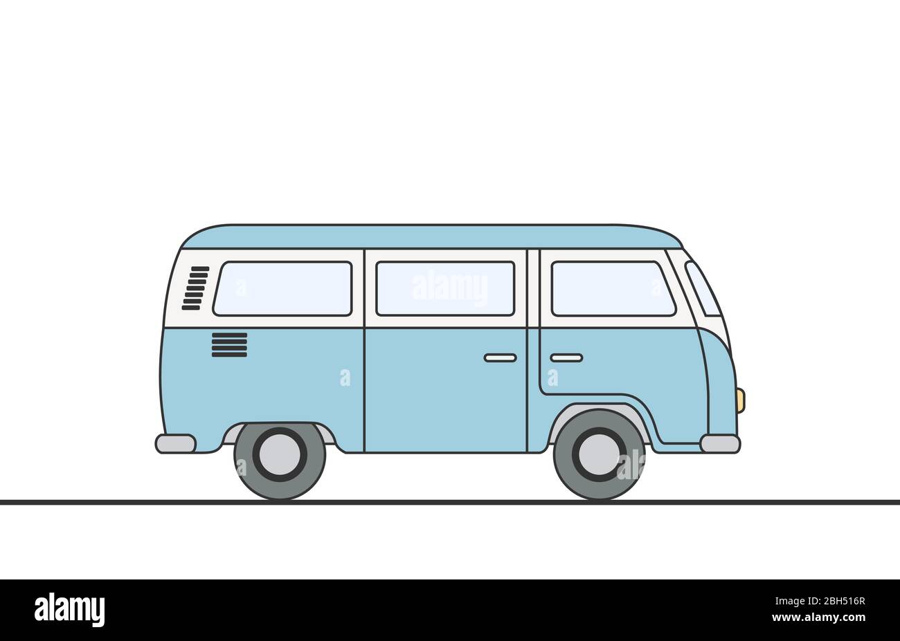 Vector illustration of a retro travel van vector illustration eps 10 ...