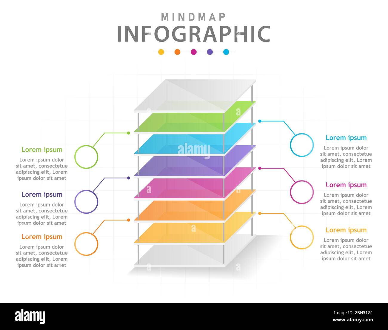Infographic template for business. 6 Steps Modern Mindmap diagram with ...
