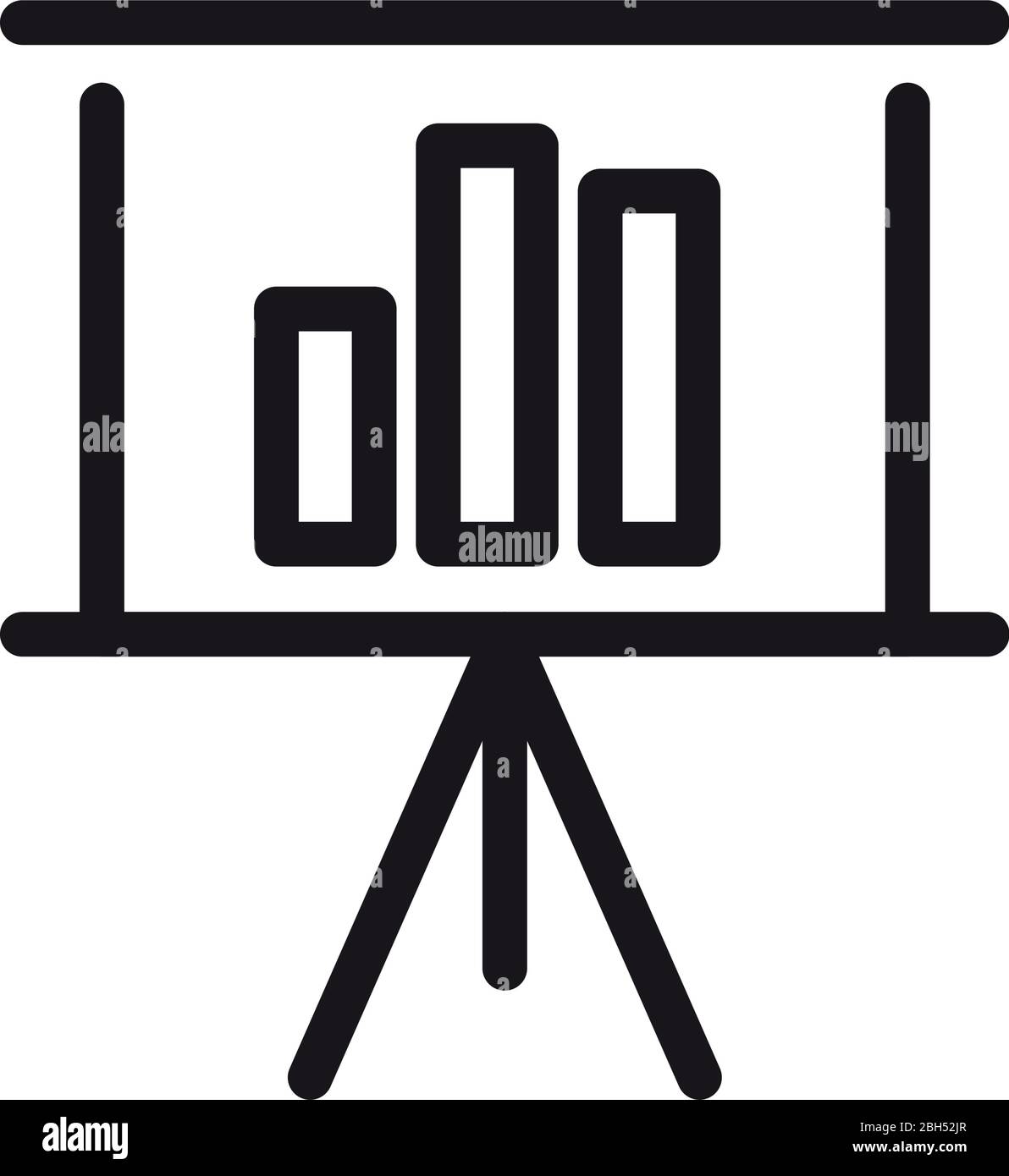 graphic chart on presentation board over white background, line style