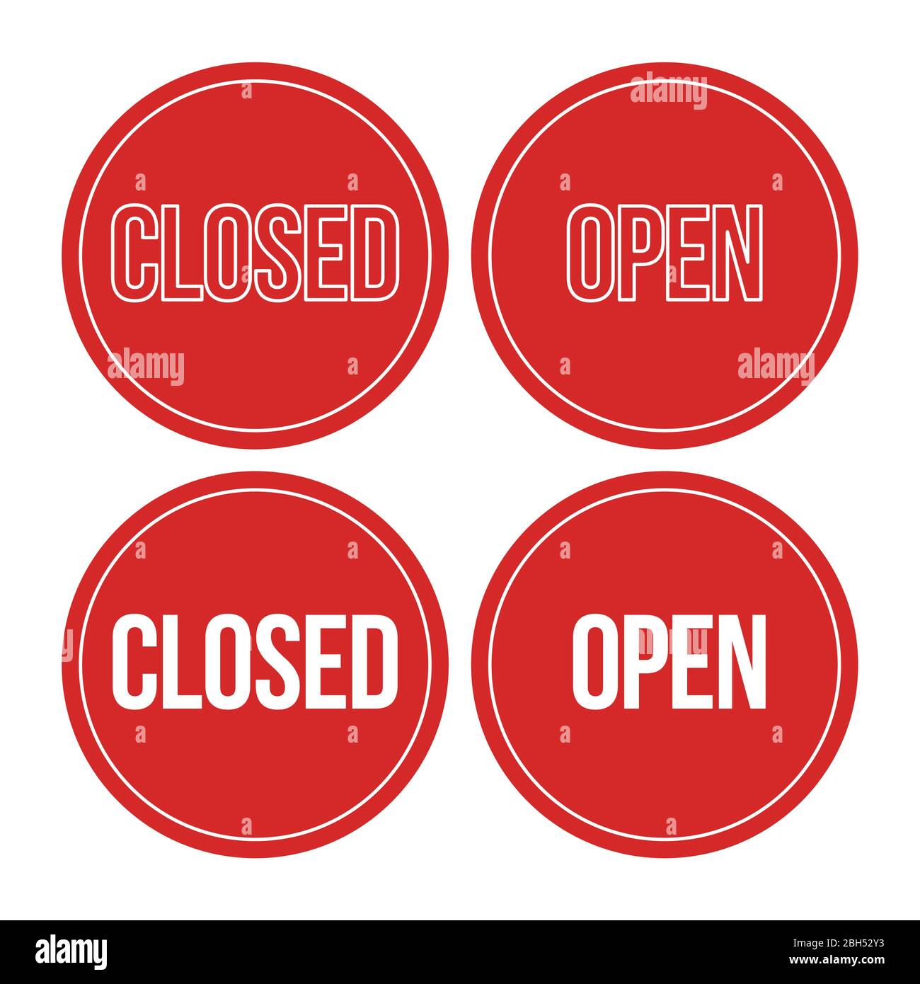 CLOSED. We Are Closed Sign - Closed retail store red vector illustration symbol Stock Vector