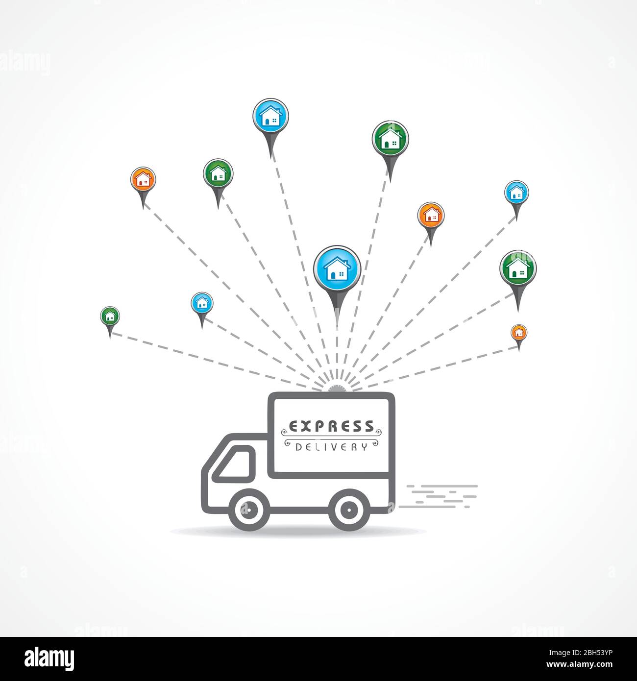 Vector Illustration for Stay Home, Stay Safe and Online shopping with