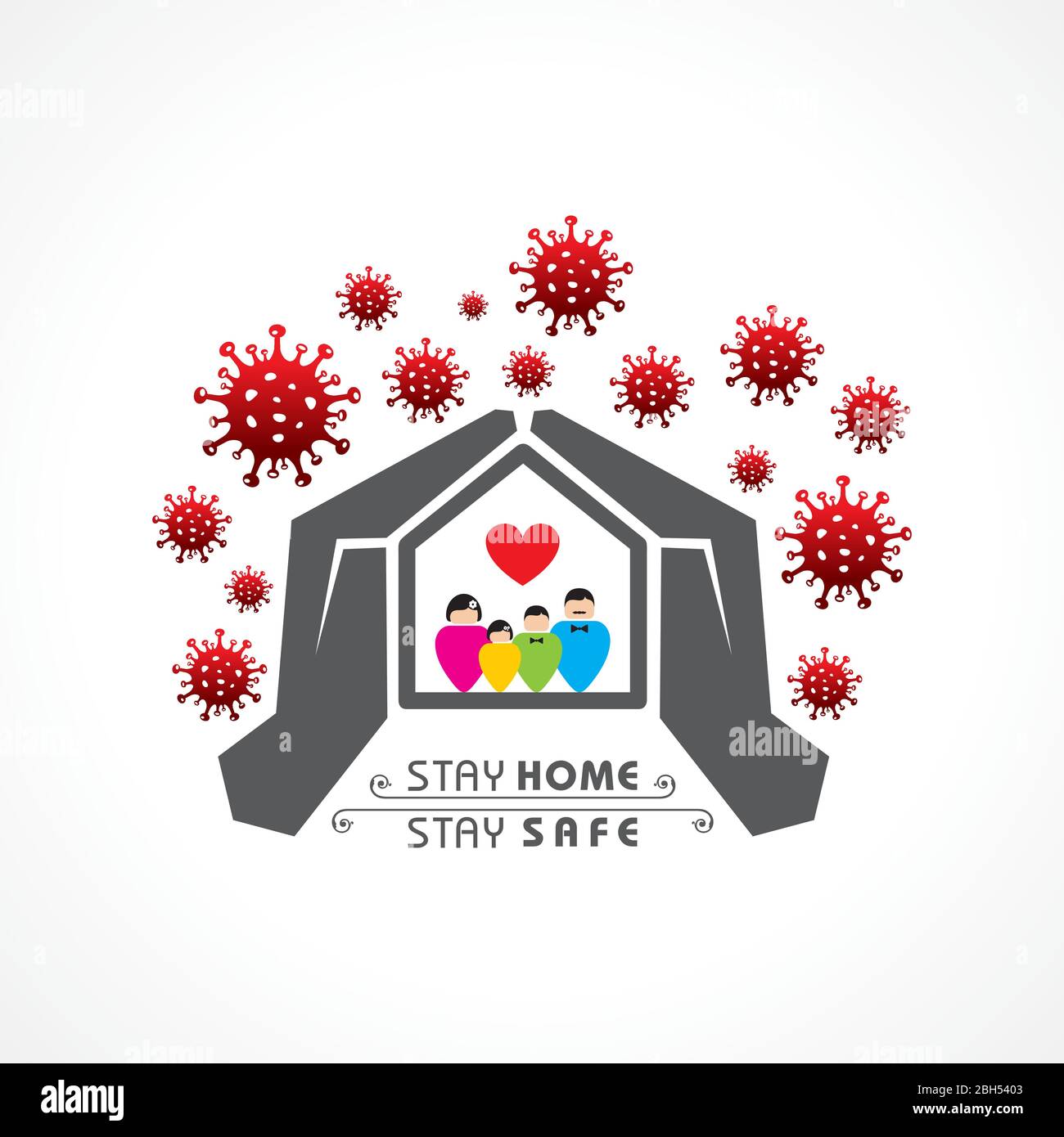 Vector Illustration for Stay Home And Stay Safe Concept Stock Vector ...