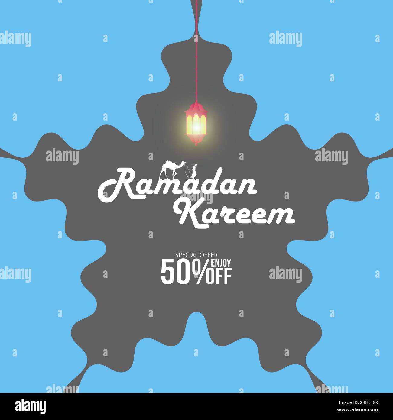 Ramadan Sale, web header or banner design, arabic lanterns Sale banner template design, Stock Vector