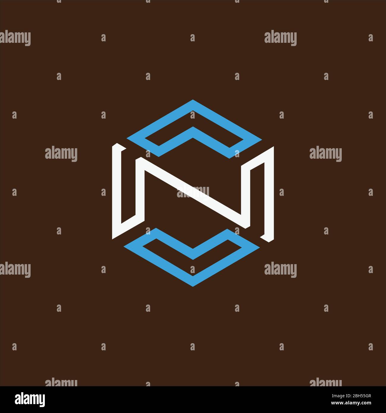 Initial letter cn or nc logo vector design template Stock Vector