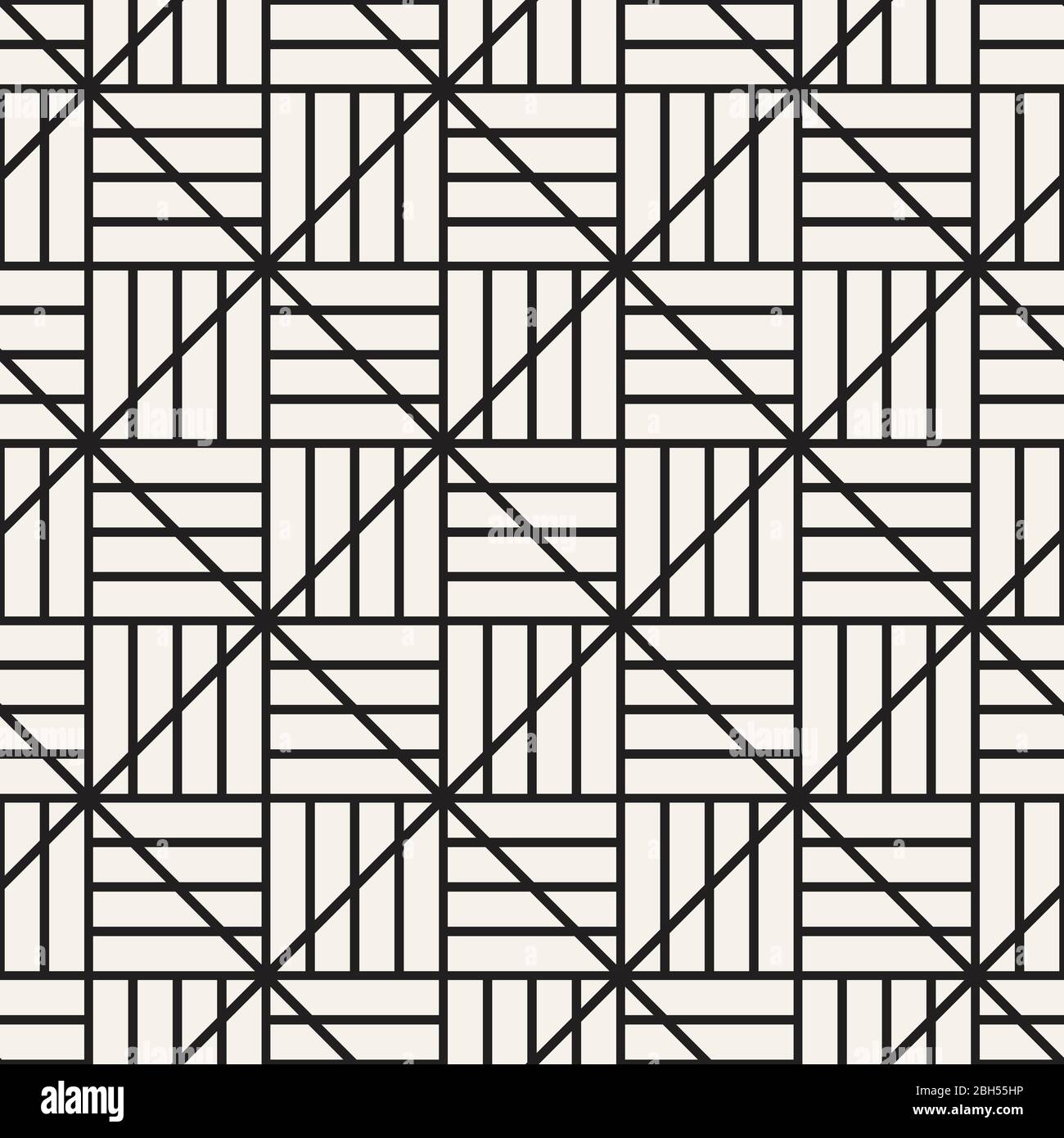 Vector seamless lattice pattern. Modern abstract texture. Repeating geometric tiles from square and rhombus elements. Stock Vector