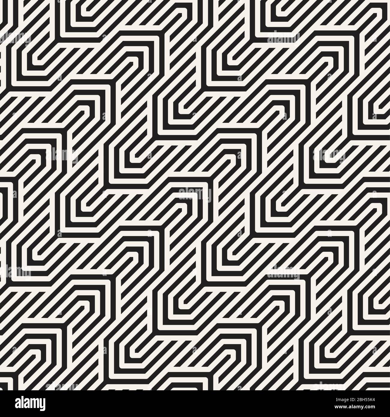 Vector seamless pattern. Modern stylish abstract texture. Repeating geometric tiles from interlaced zigzag lines. Stock Vector
