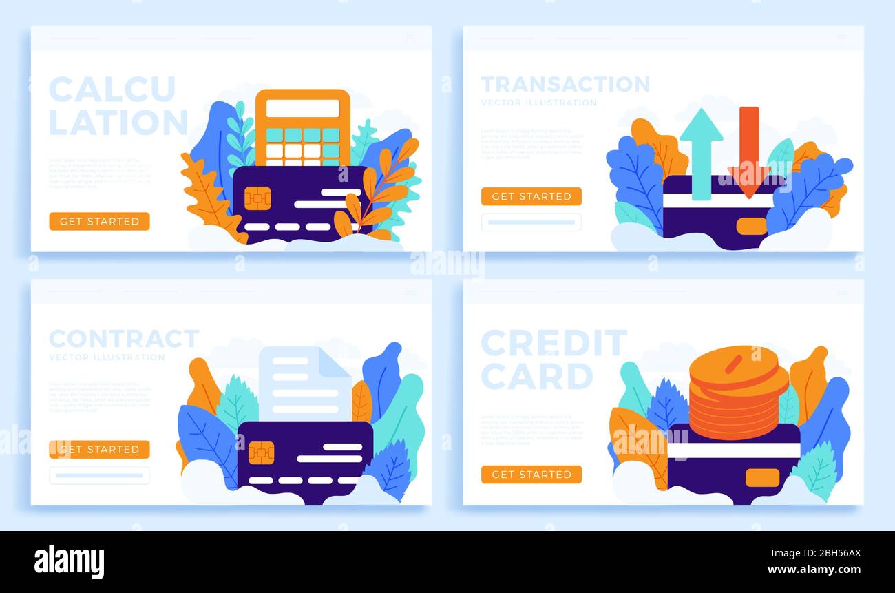 Set Credit card vector stock illustration isolated on a white ...