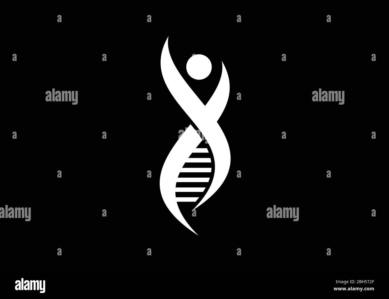 DNA vector logo design template. Genetics Vector Design Stock Vector