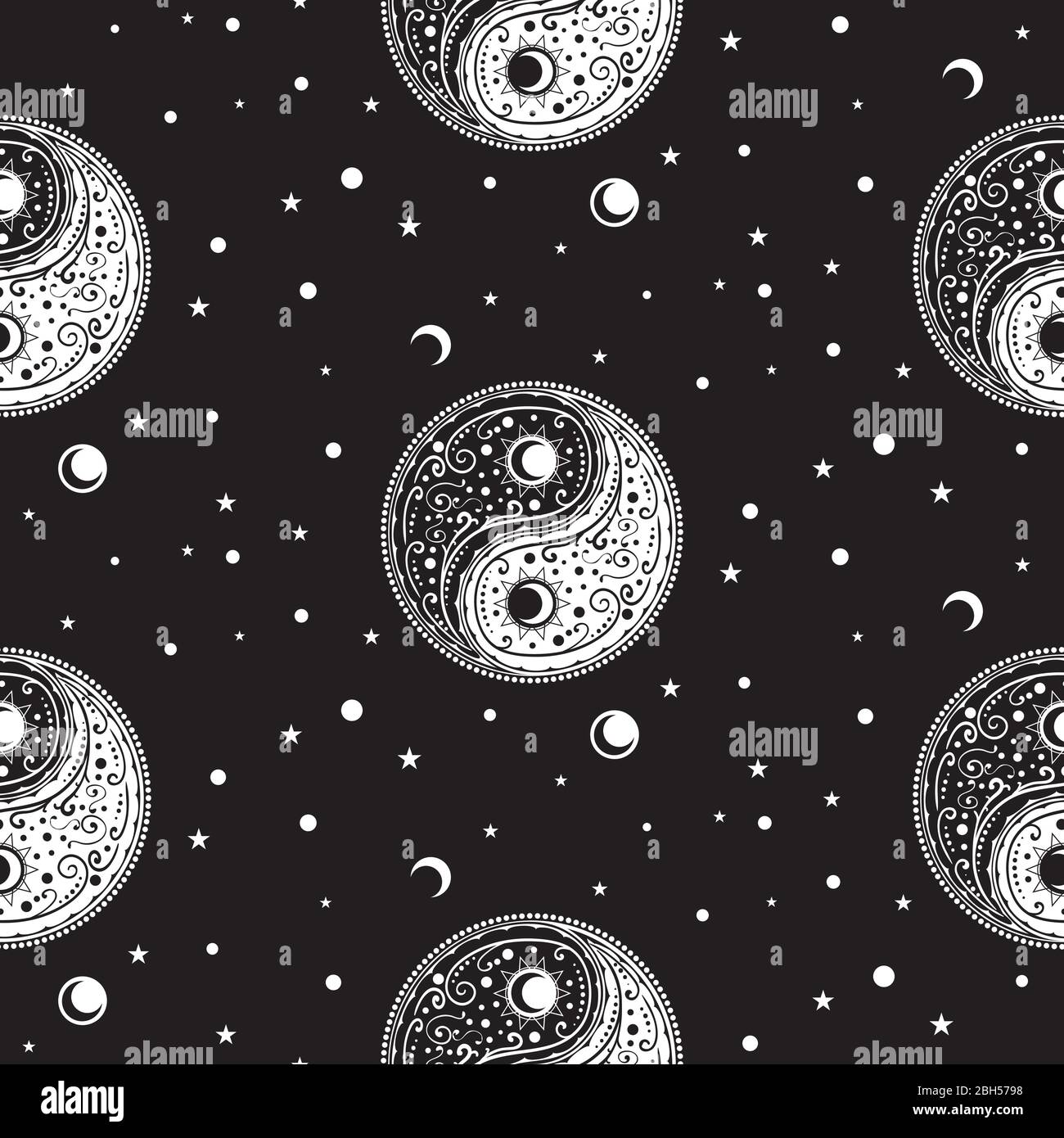 Circular ornament yin yang sign paisley design Stock Vector Image & Art