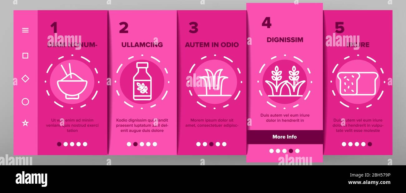 Rice Chinese Culture Onboarding Icons Set Vector Stock Vector Image