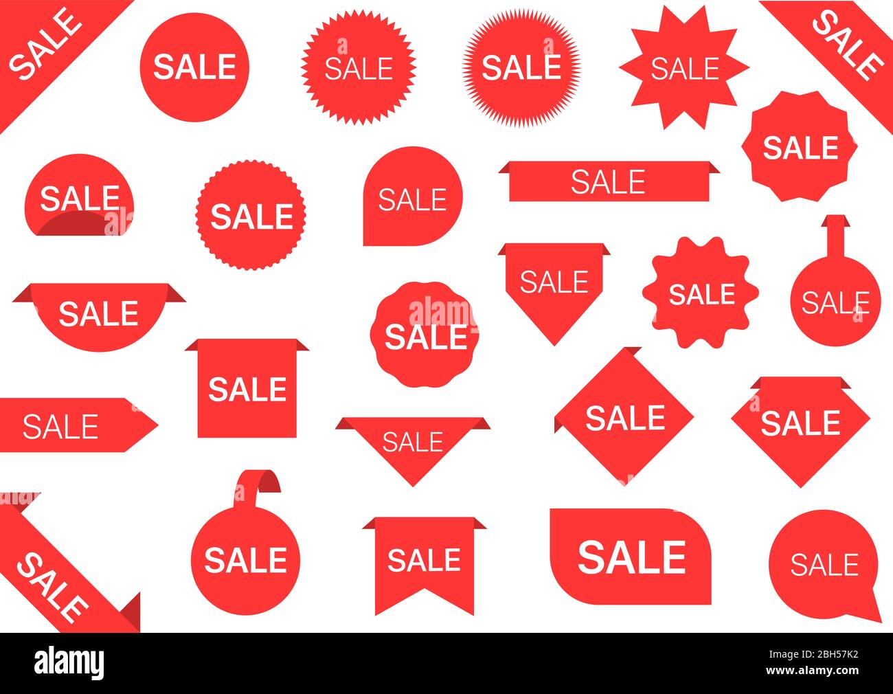 Red Sale labels Stock Vector