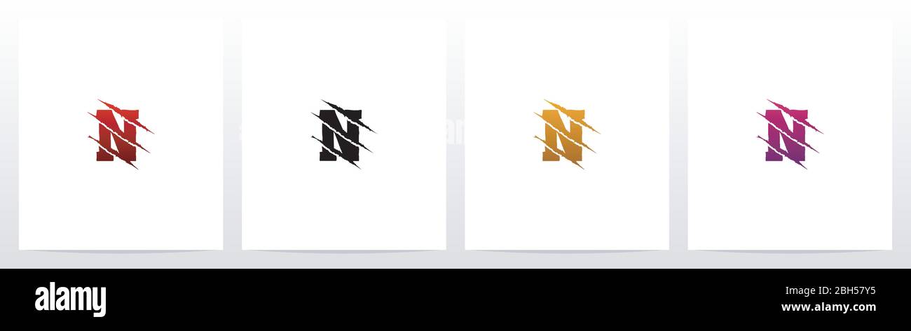 Claw Marks On Letter Logo Design N Stock Vector