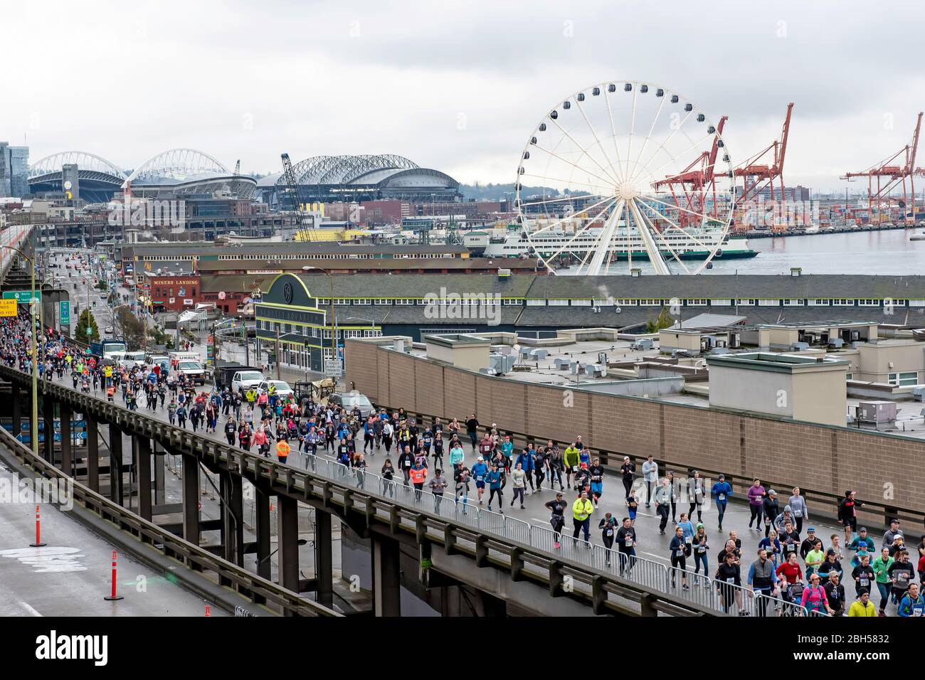 Viaduct Run in Seattle Prior to Demolition Stock Photo