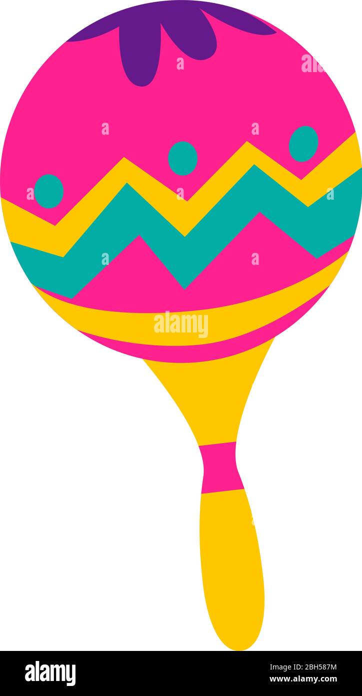 Isolated decorated mexican maraca Stock Vector