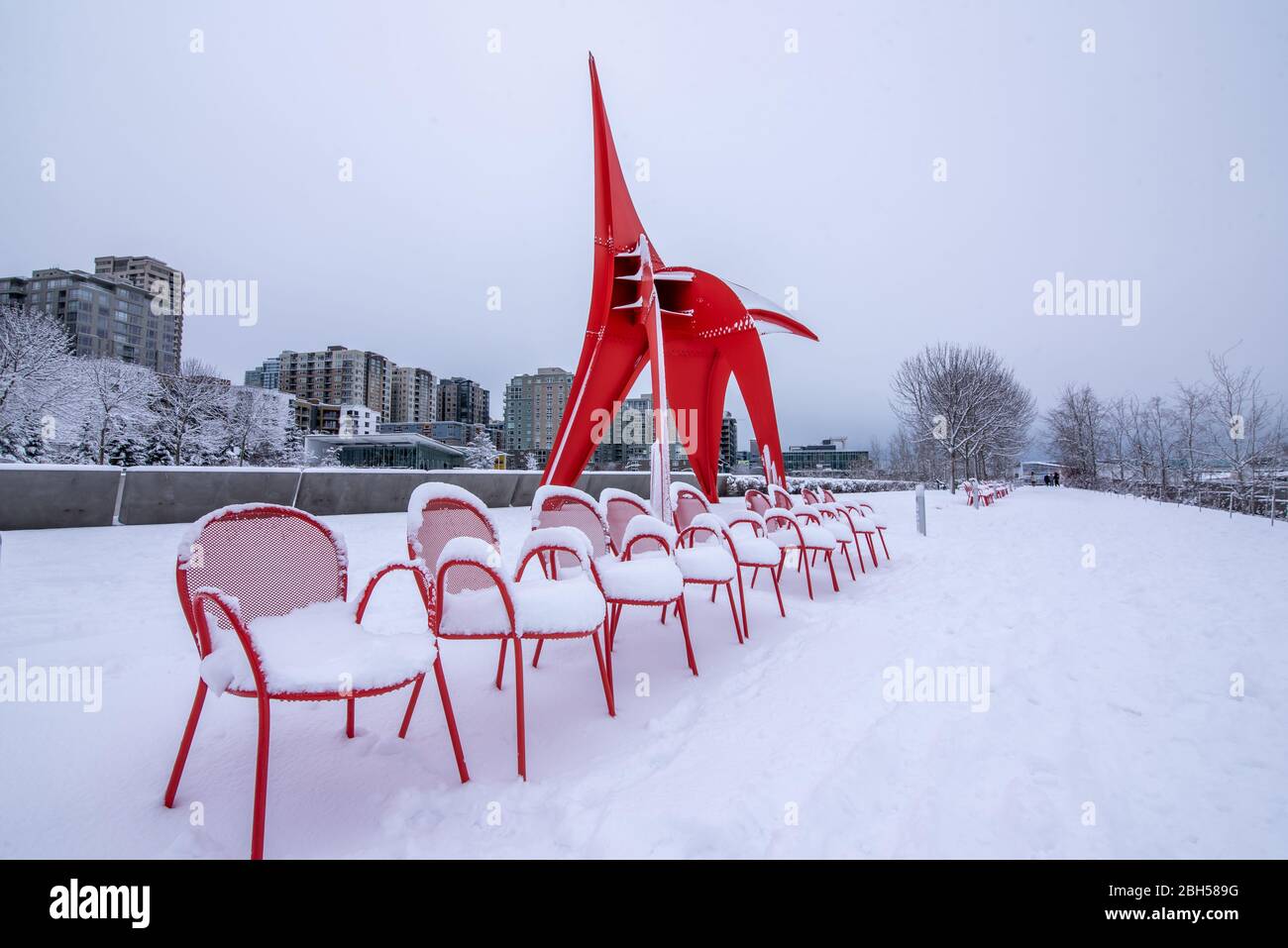 Olympic Sculpture Park in Winter, Seattle, WA, USA Stock Photo