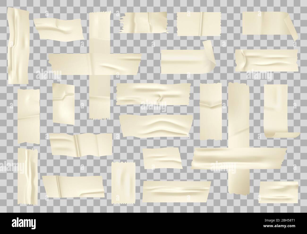 Adhesive paper tape. Sticky piece of beige insulation papers, glue