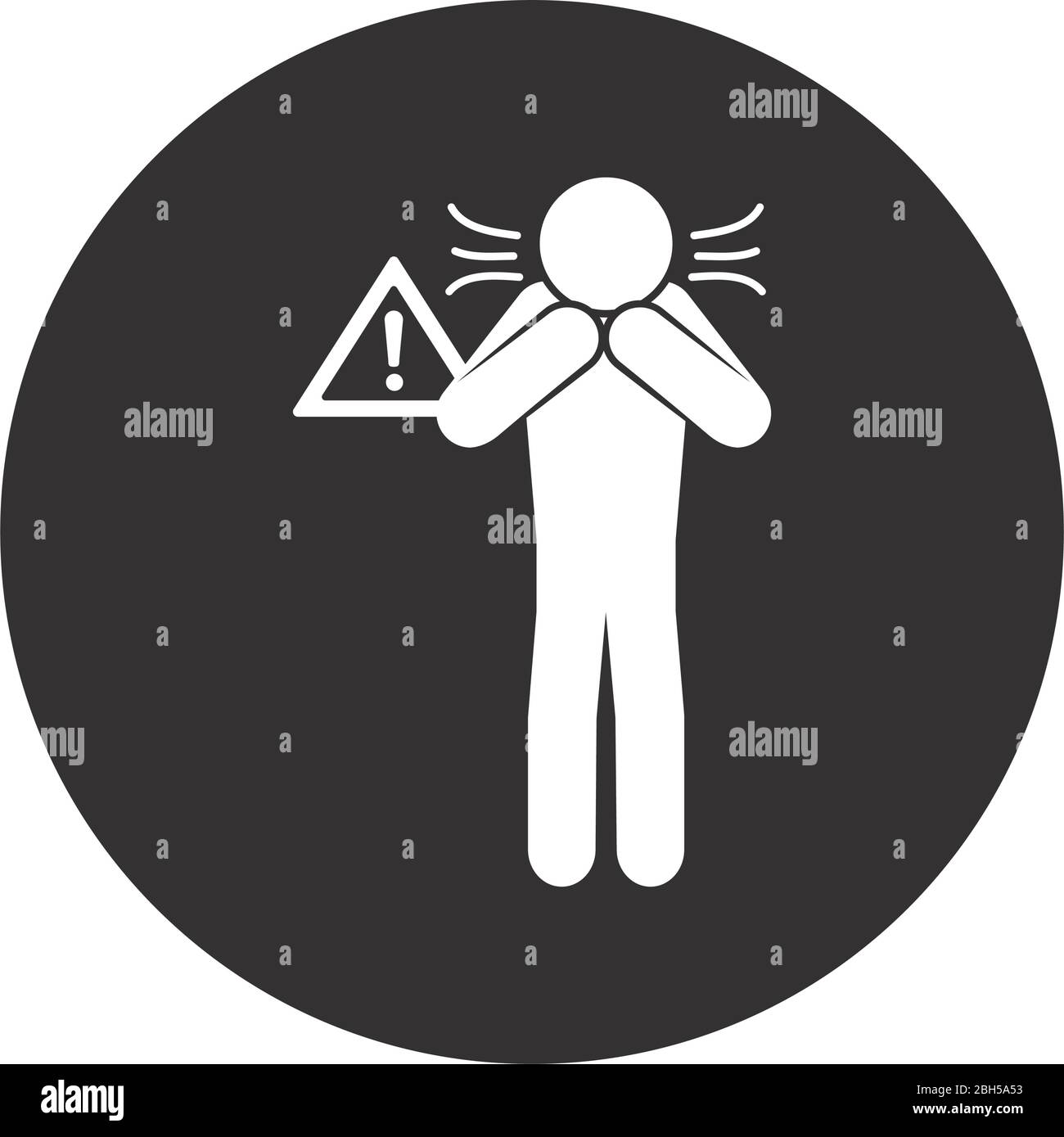 coronavirus and health concept, pictogram distraught man icon over ...