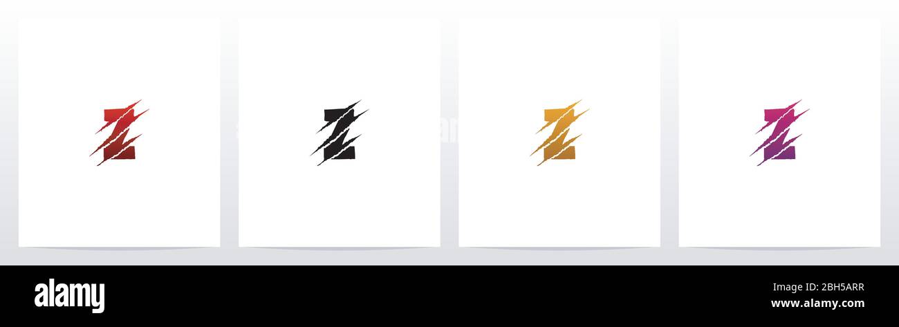Claw Marks On Letter Logo Design Z Stock Vector