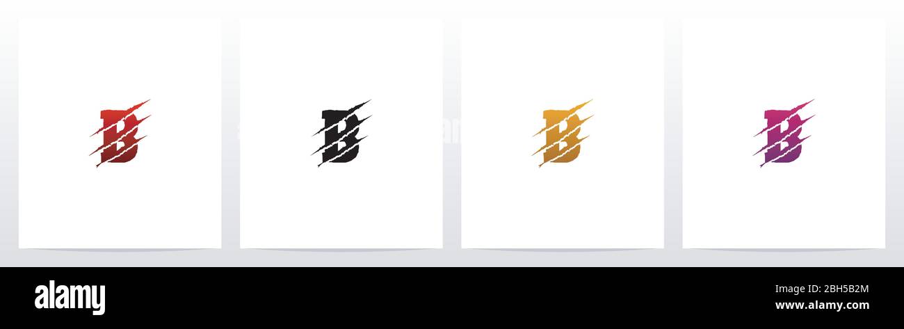 Claw Marks On Letter Logo Design B Stock Vector