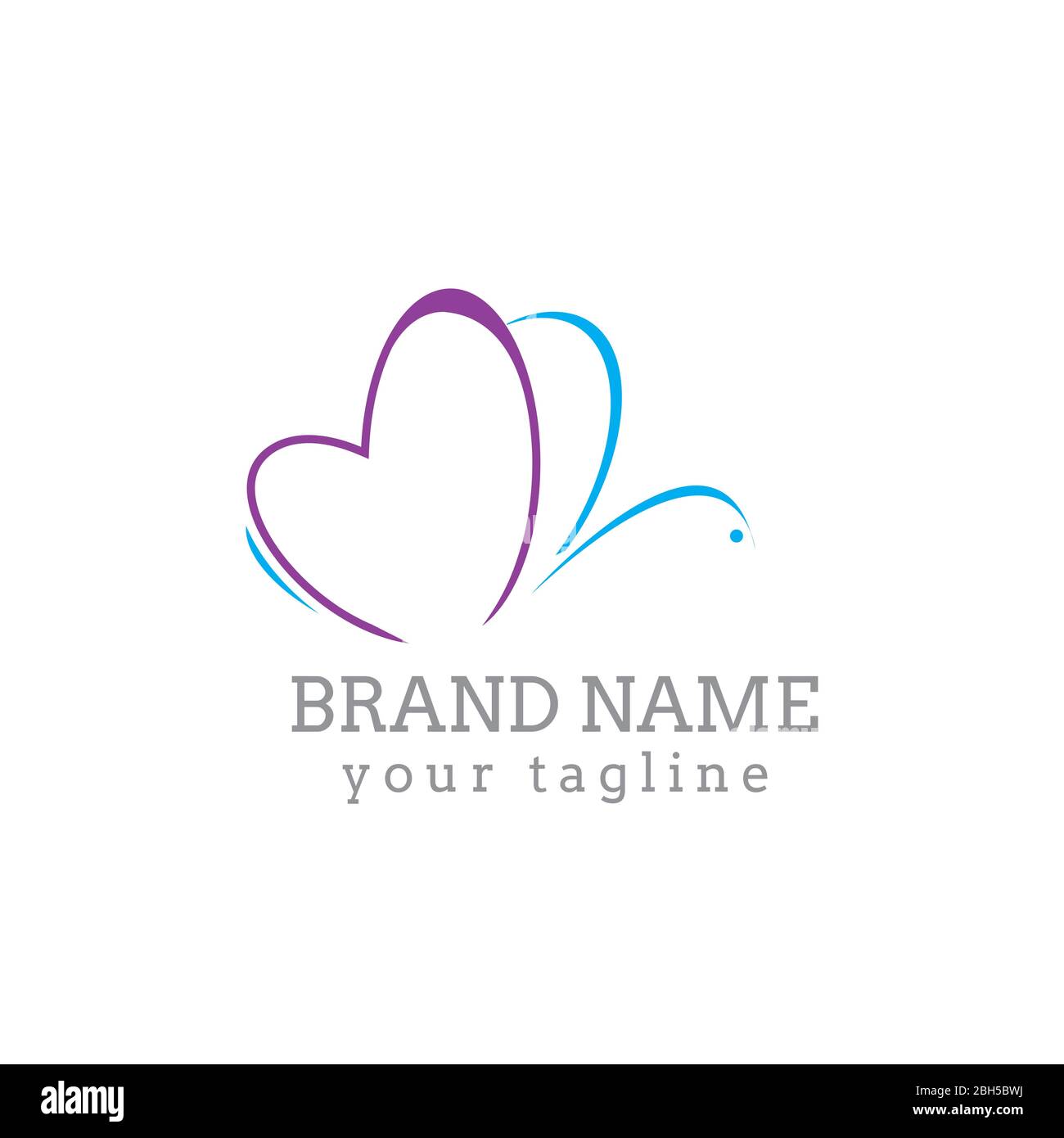Butterfly Logo geometric design abstract vector template Linear style icon. Brackets Logotype concept icon Stock Vector