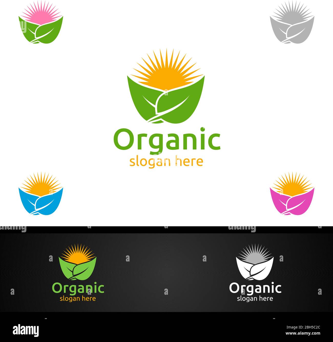 Natural and Organic Logo design template for Herbal, Ecology, Health ...