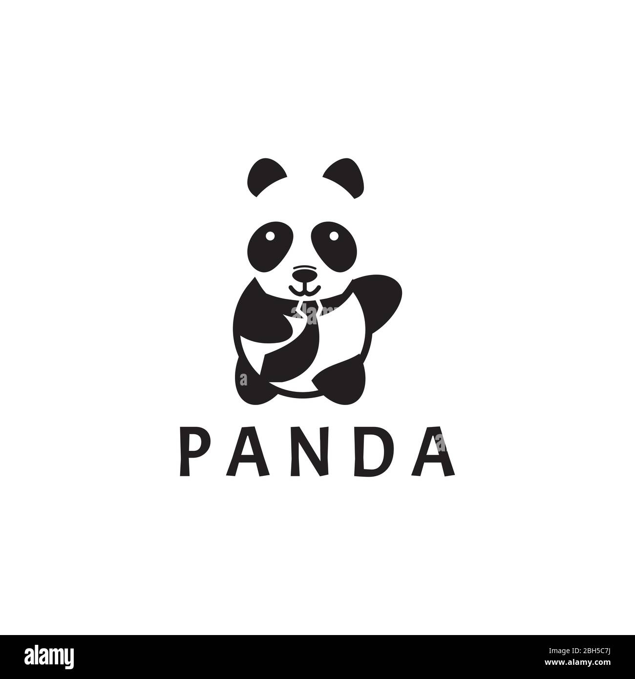 Cute panda logo design vector illustration. Stock Vector