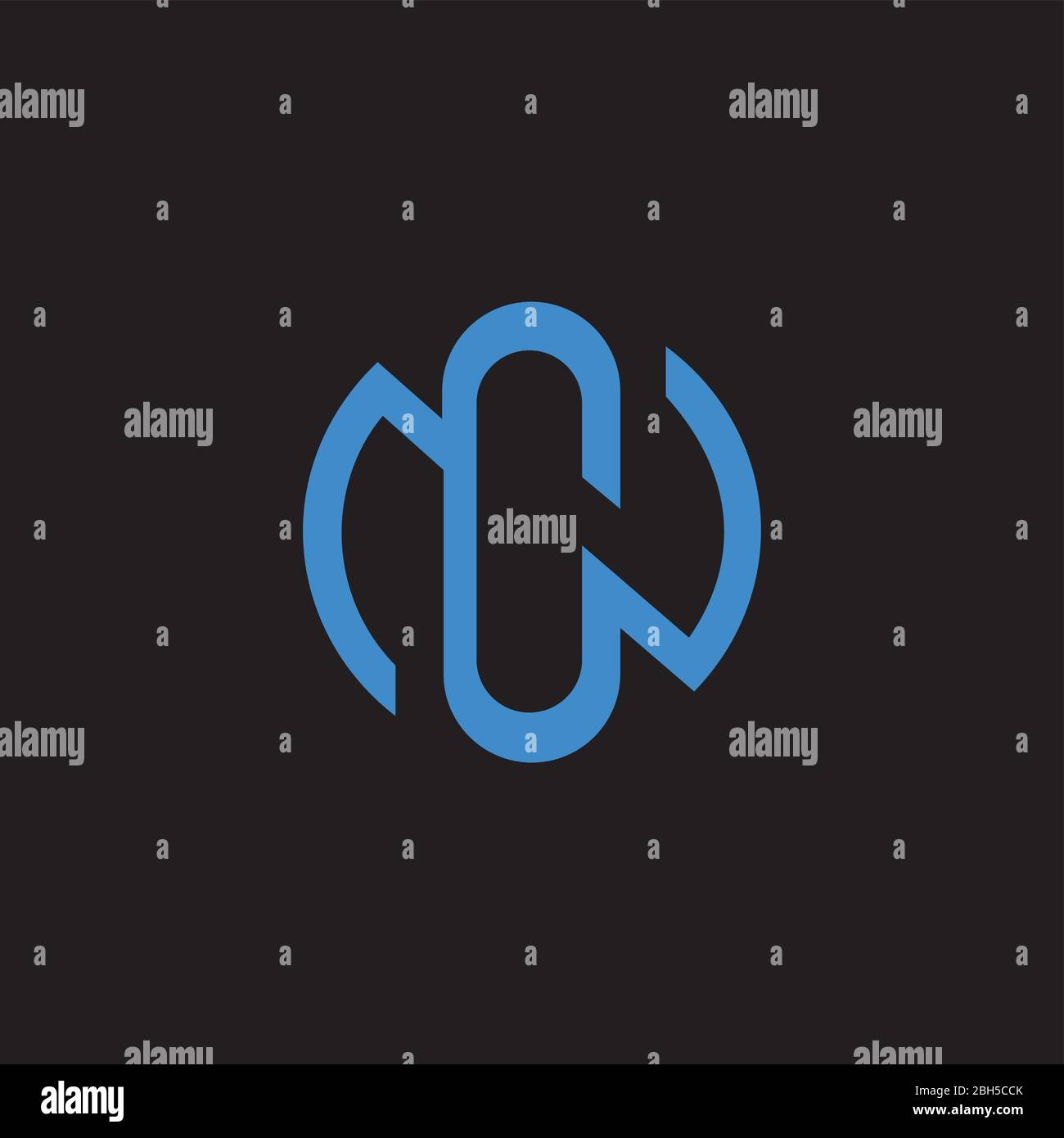 Initial letter cn or nc logo vector design template Stock Vector Image ...