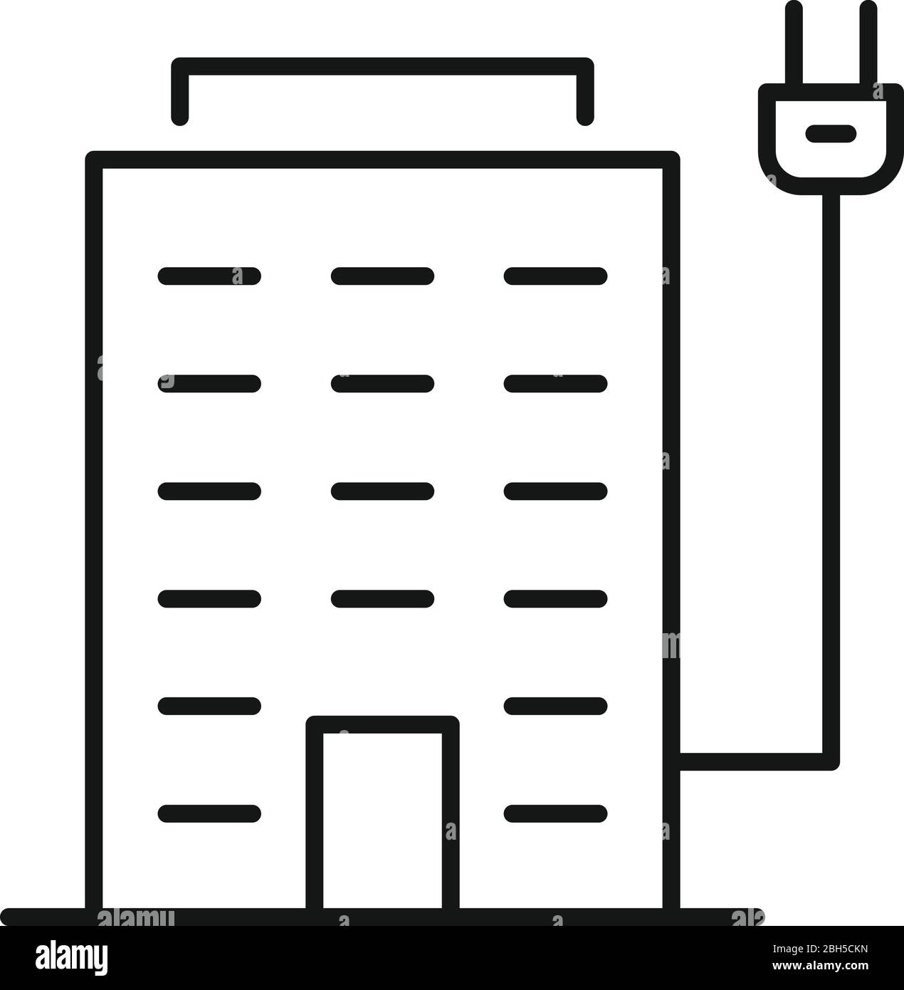 Autonomous city house icon. Outline autonomous city house vector icon for web design isolated on white background Stock Vector