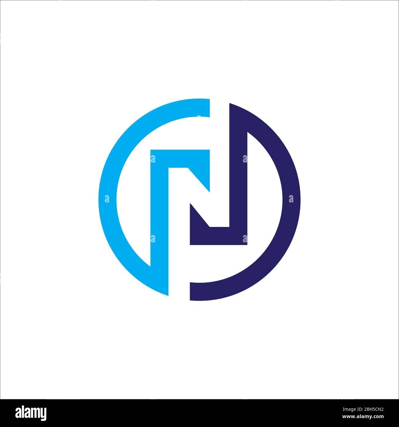 Initial letter cn or nc logo vector design template Stock Vector
