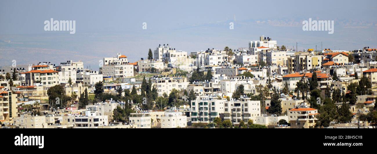 Arab neighborhoods in north Jerusalem. Stock Photo