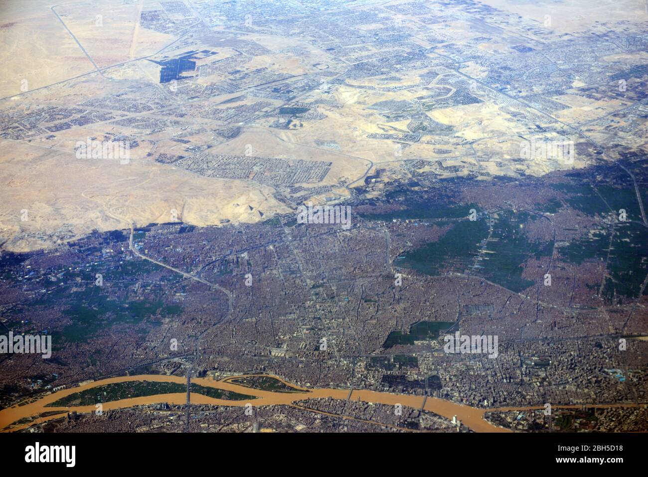 Aerial view of northern Cairo, Egypt Stock Photo