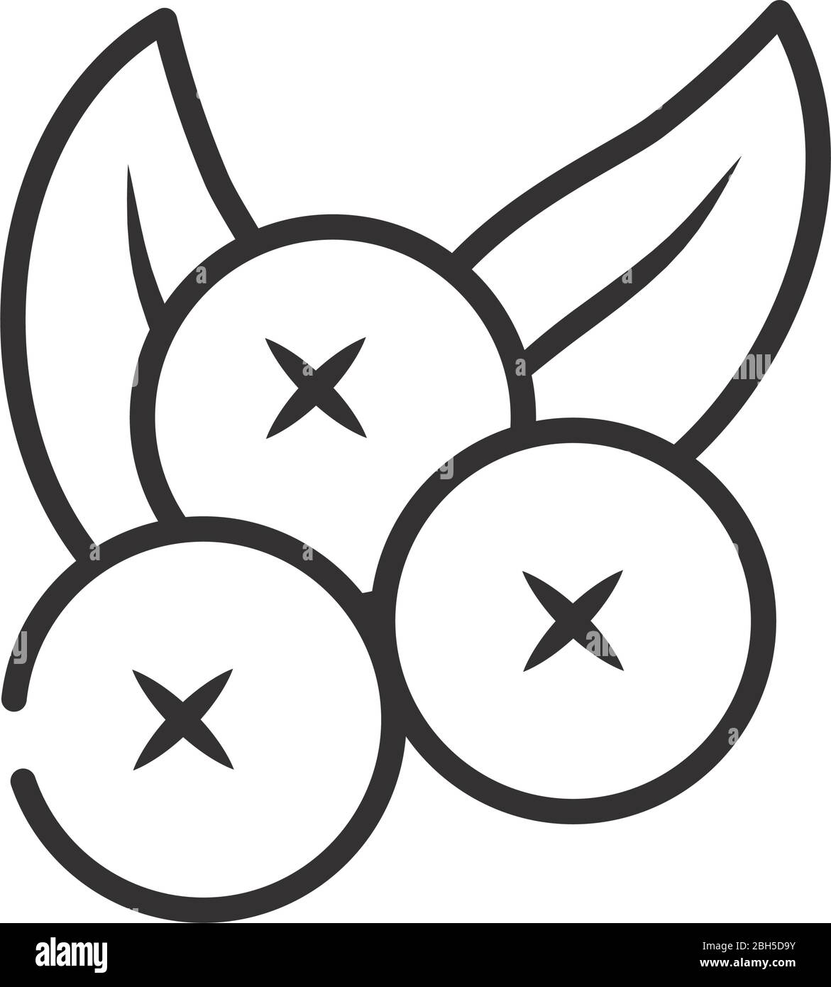 fruits and vegetables concept, blueberries icon over white background ...