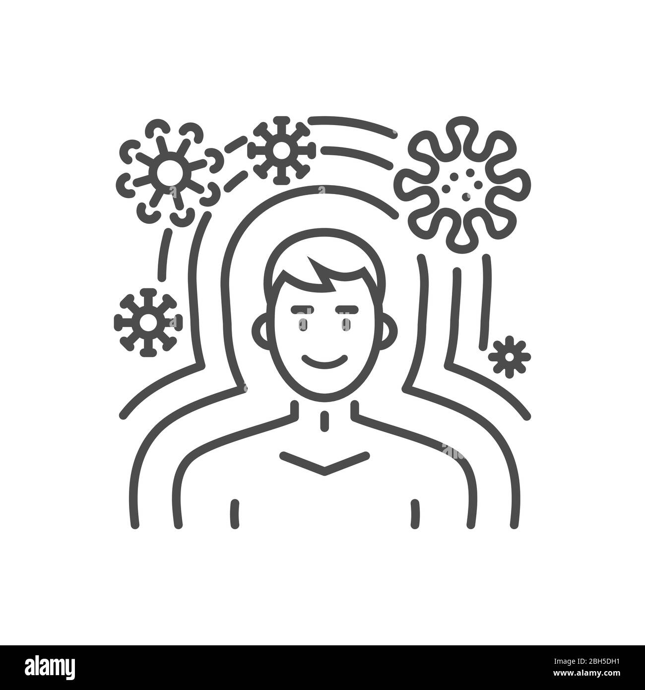 Immunity related vector thin line icon Stock Vector Image & Art - Alamy