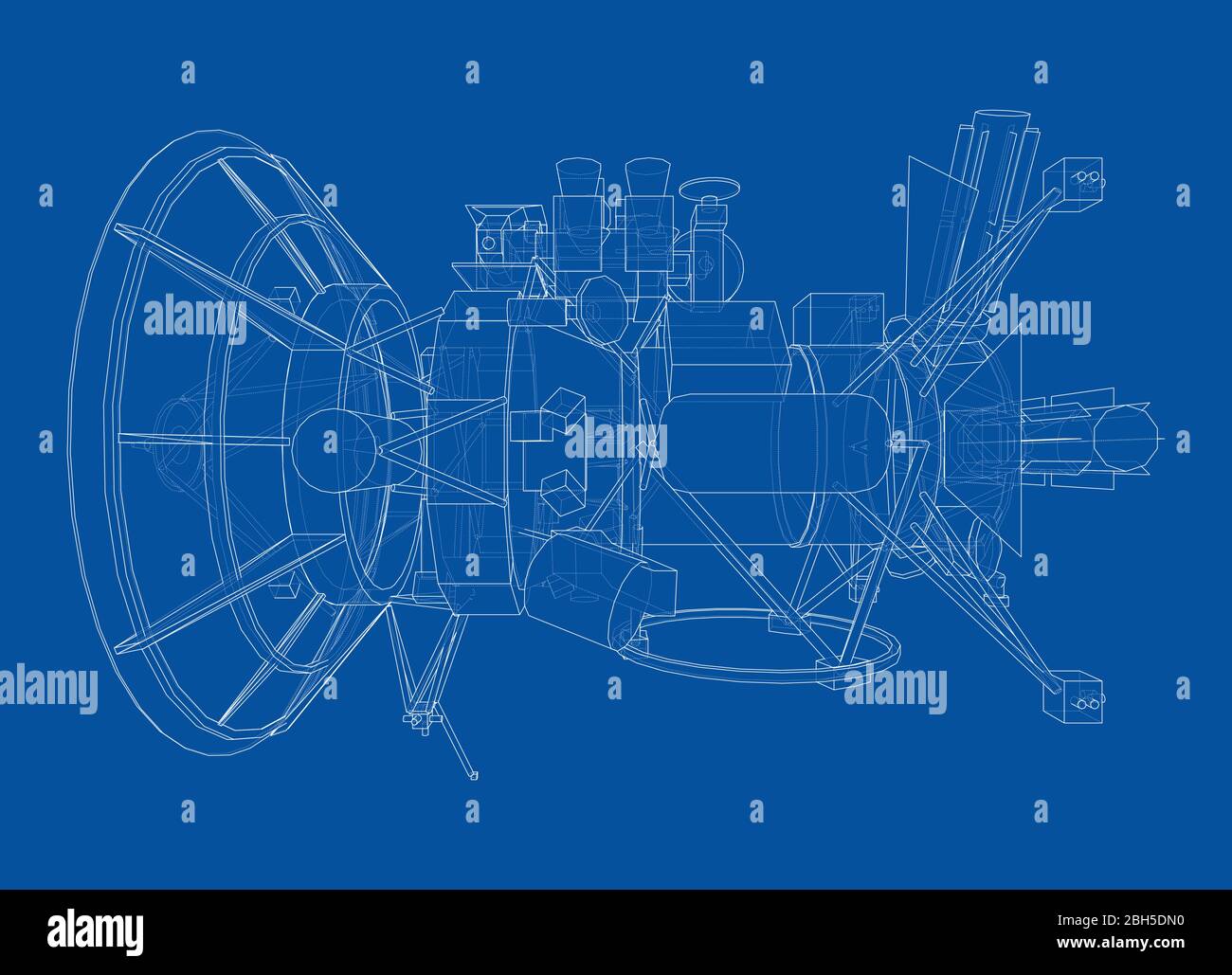 Communication satellite concept outline. Vector Stock Vector