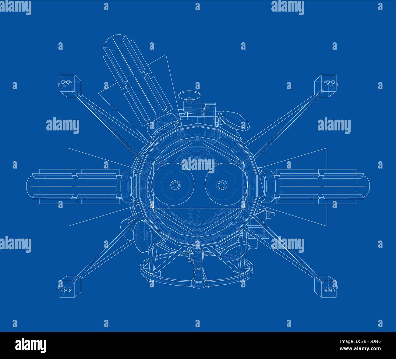 Communication satellite concept outline. Vector Stock Vector
