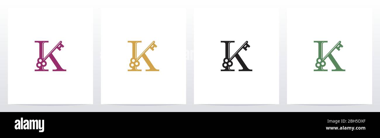 Door Key On Letter Logo Design K Stock Vector