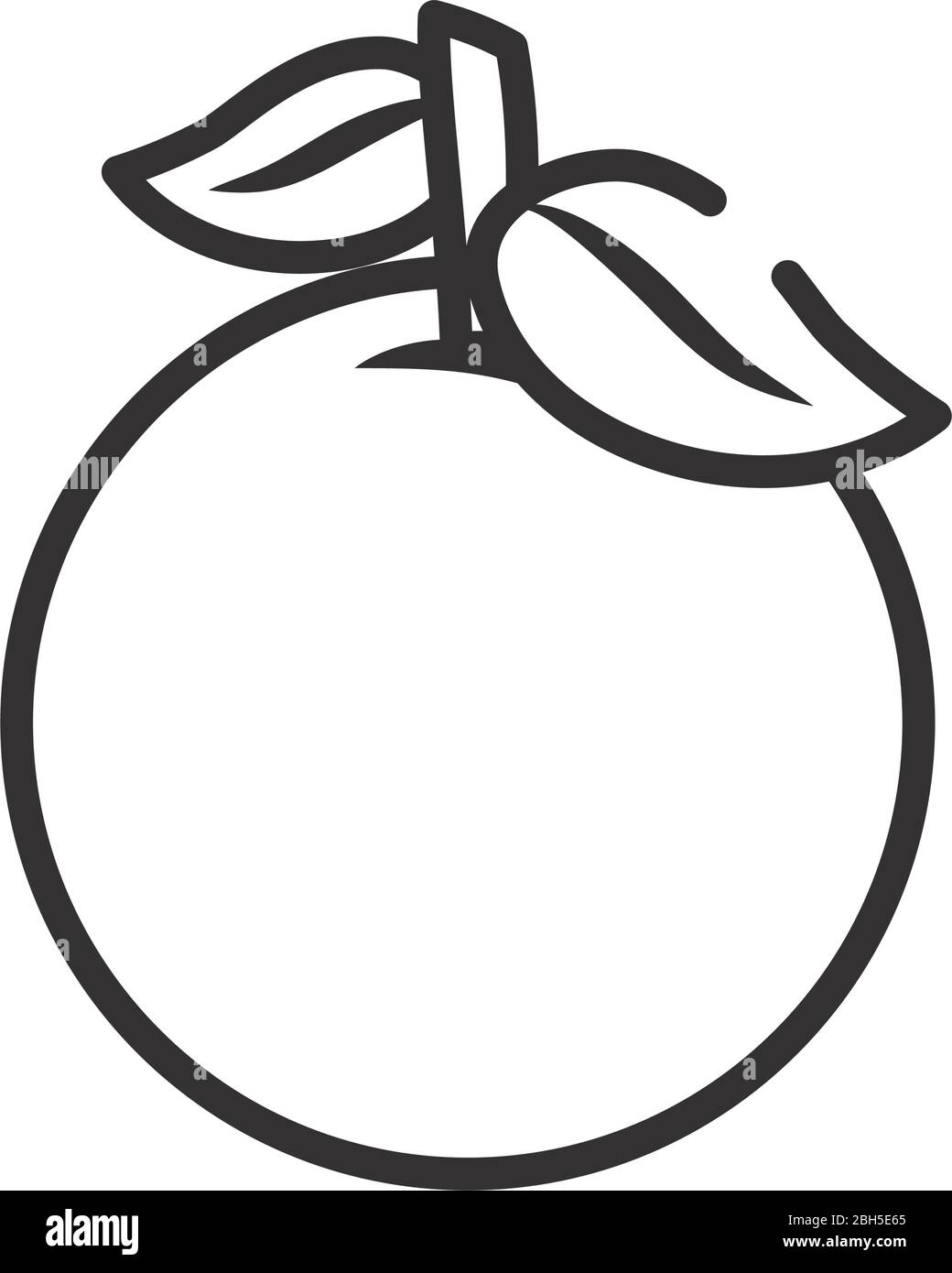 vegetables and fruits concept, orange icon over white background, line