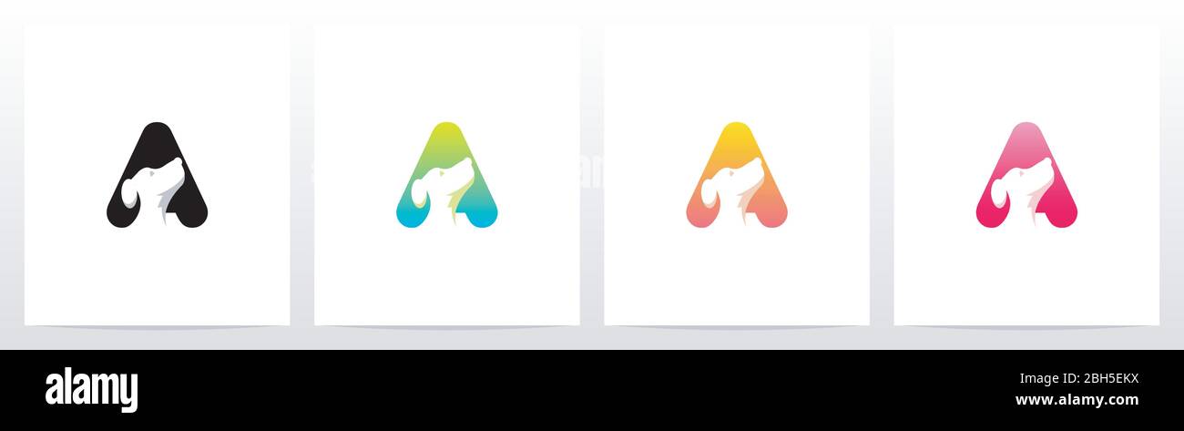 Dog On Letter Logo Design A Stock Vector