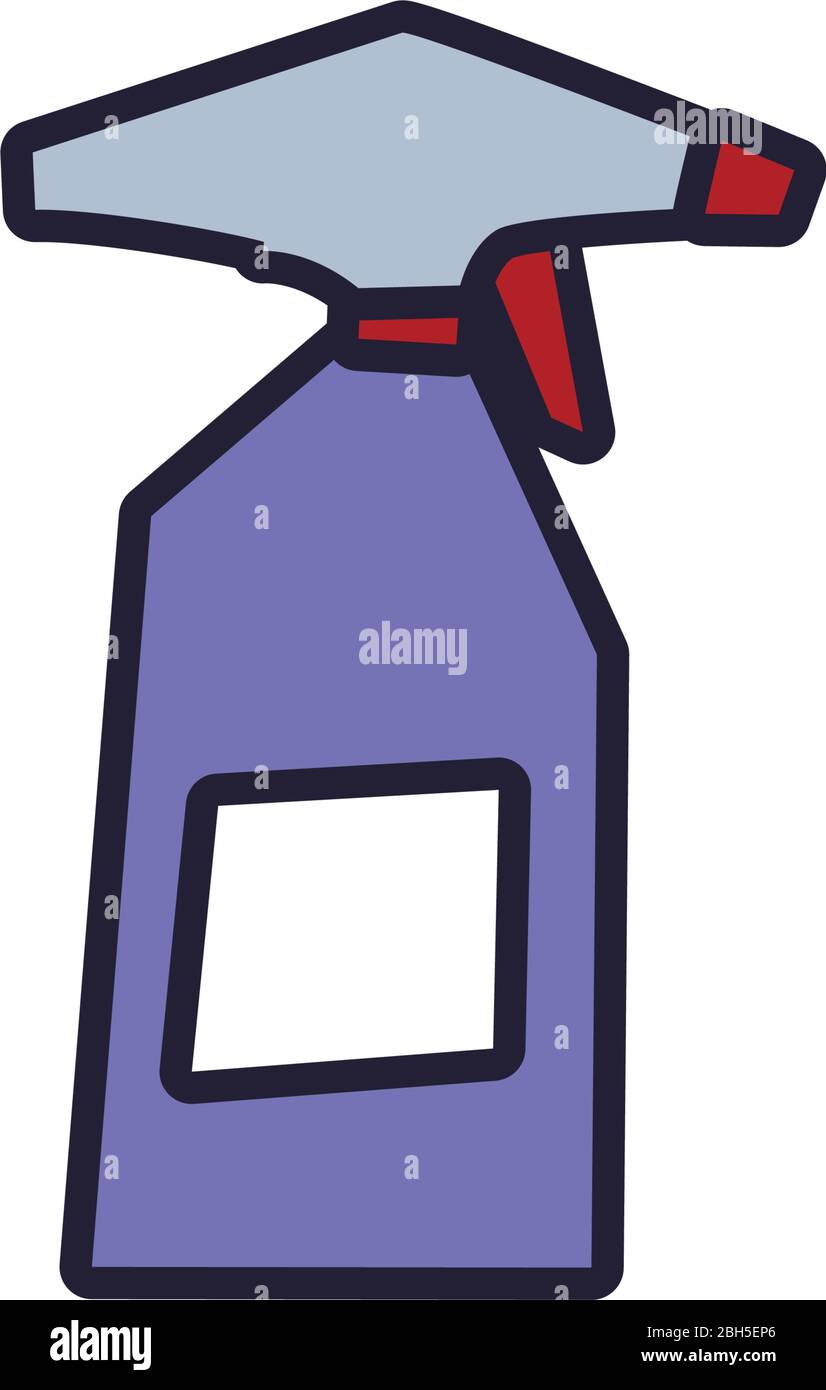 disinfectant bottle in spray, line and fill style icon vector ...