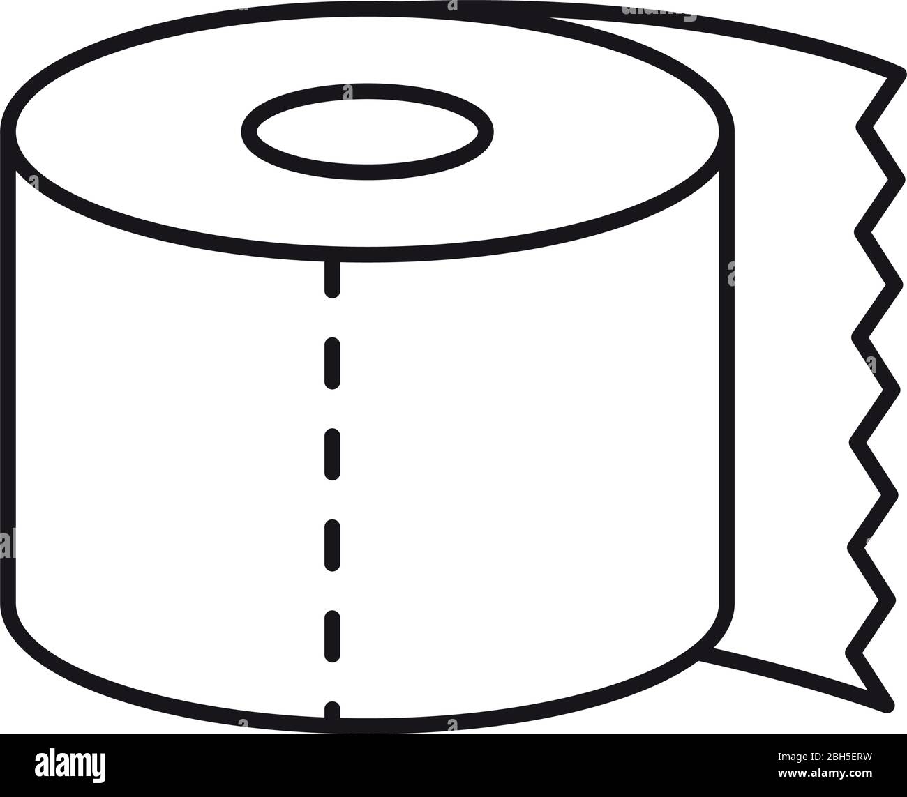 toilet paper icon over white background, line style, vector