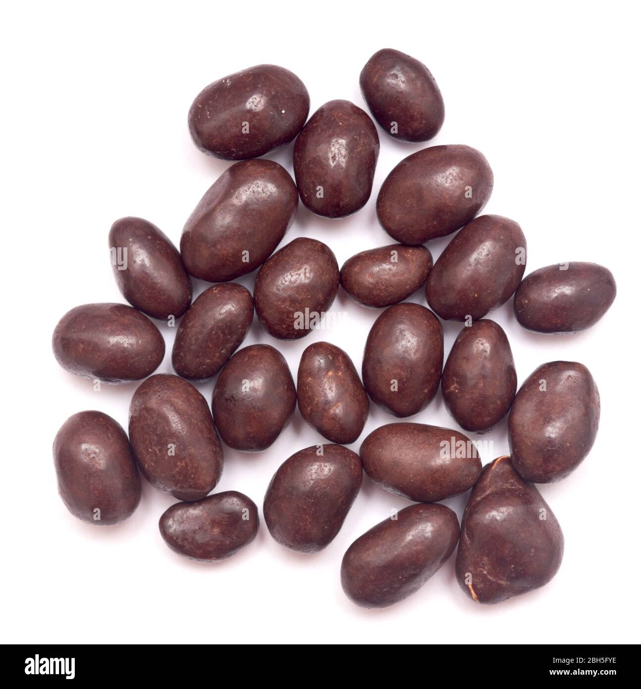 Peanuts in chocolate isolated on white background Stock Photo