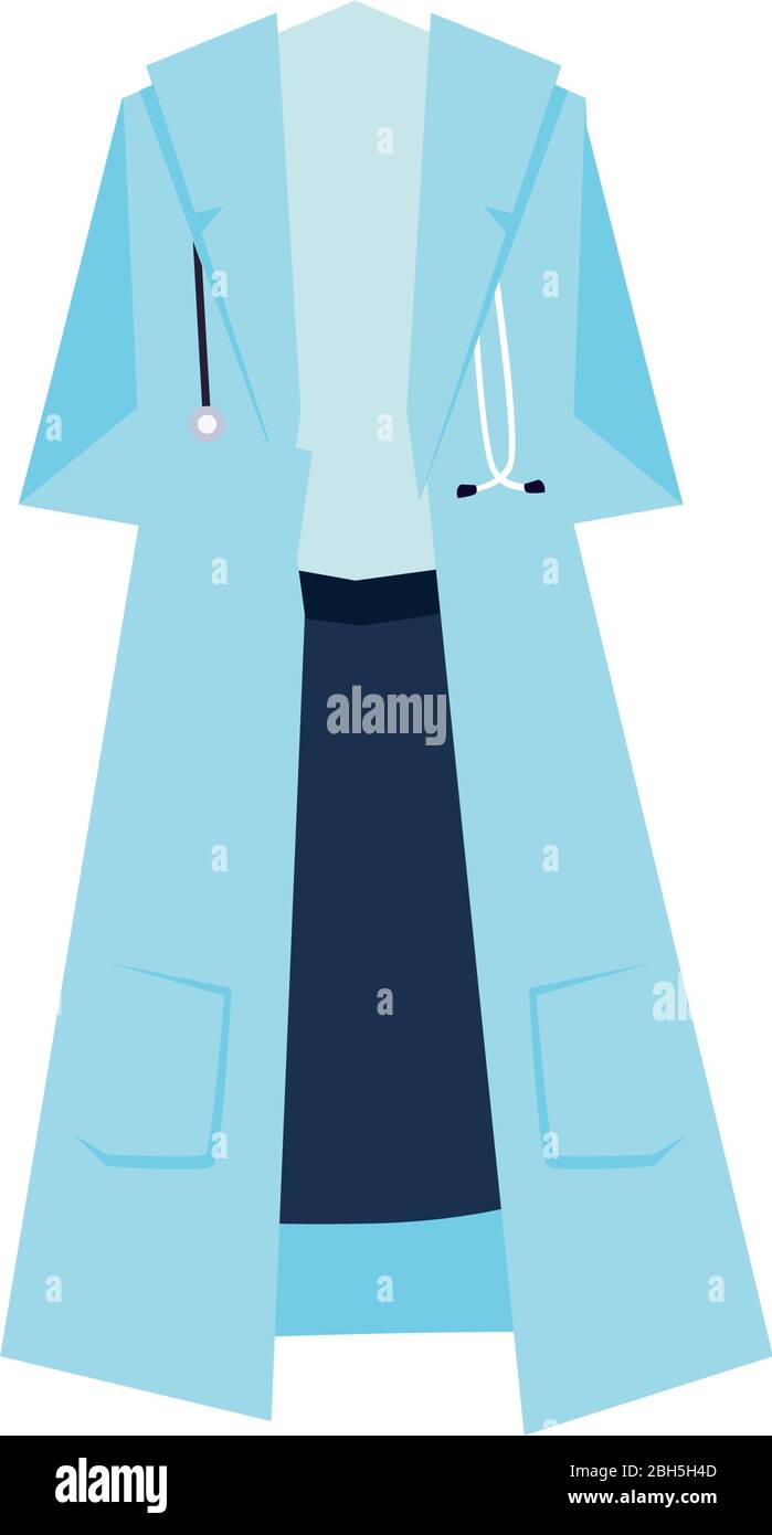 medical uniform on white background vector illustration design Stock Vector