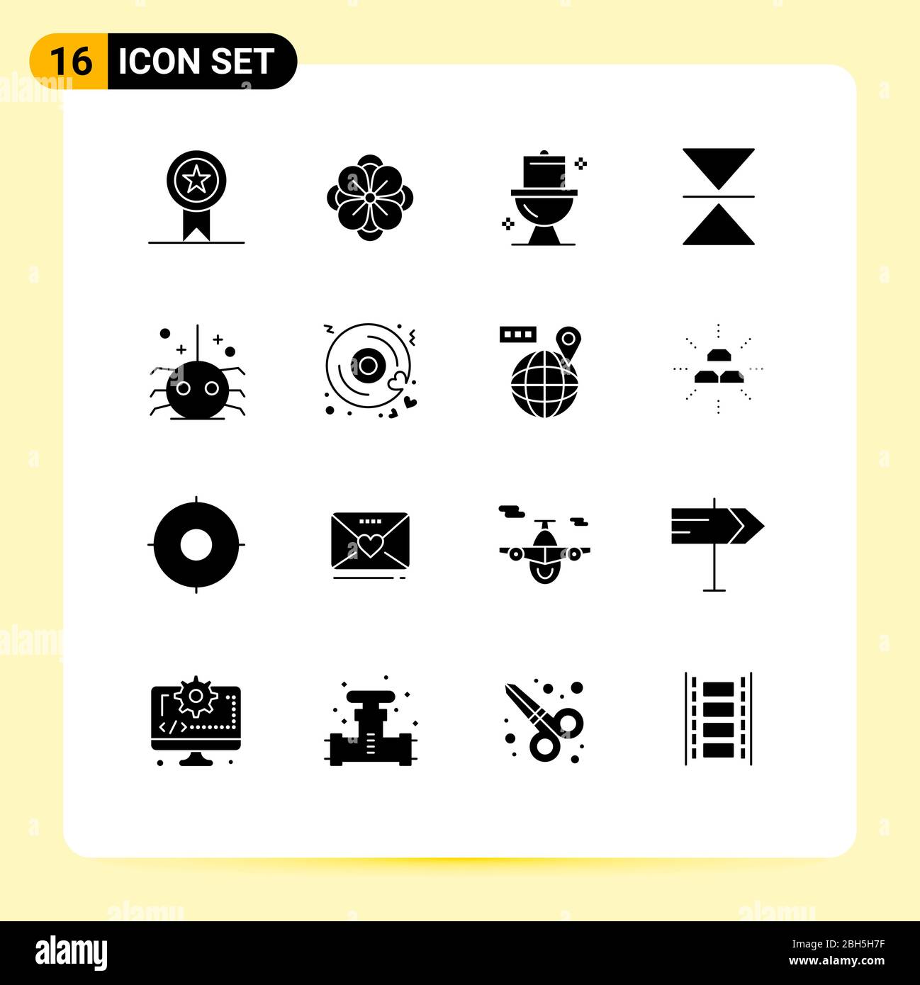 16 Creative Icons Modern Signs and Symbols of insect, bug, bathroom, vertical, flip Editable Vector Design Elements Stock Vector