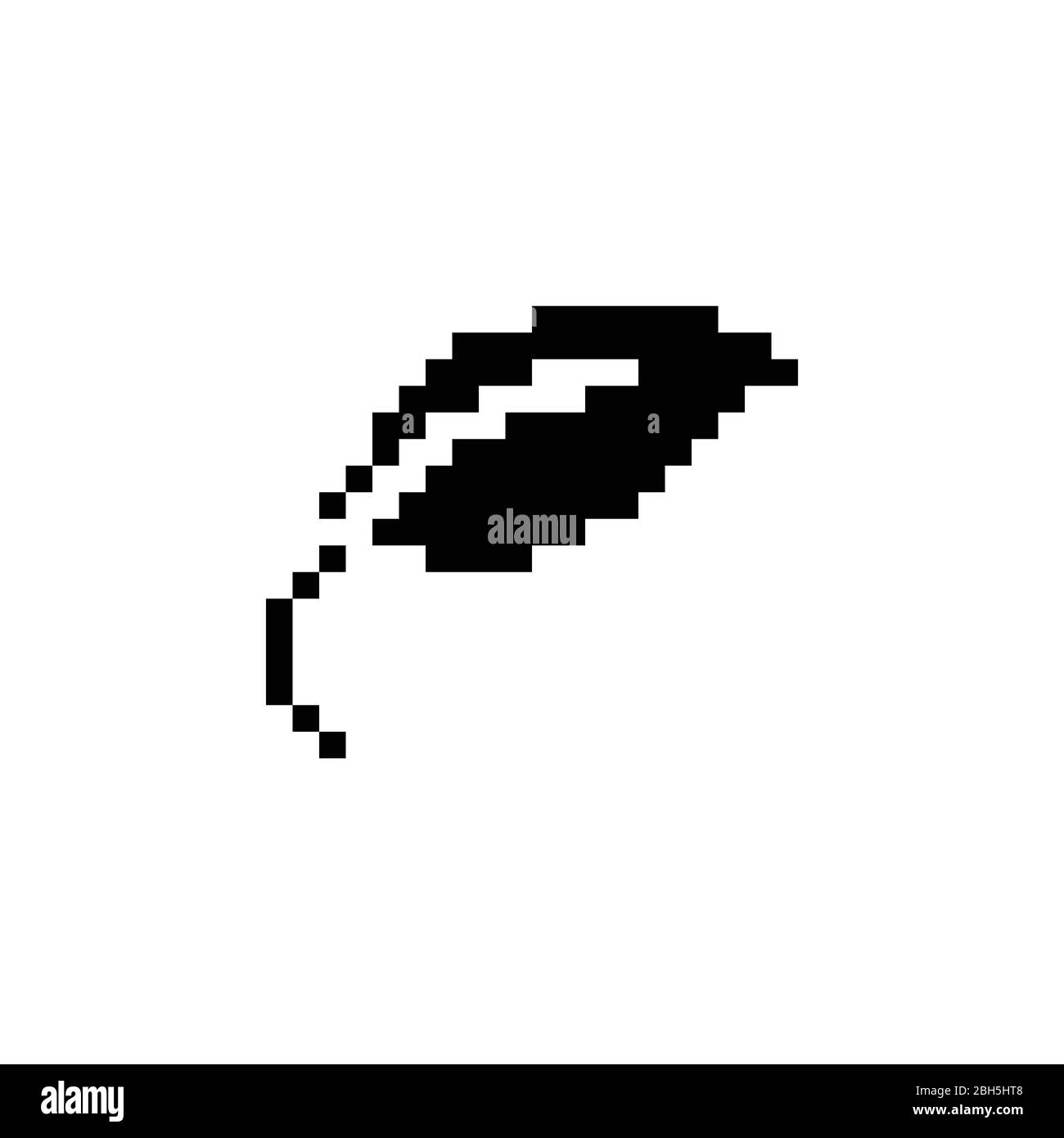 Leaf. Pixel icon. Isolated nature vector illustration Stock Vector
