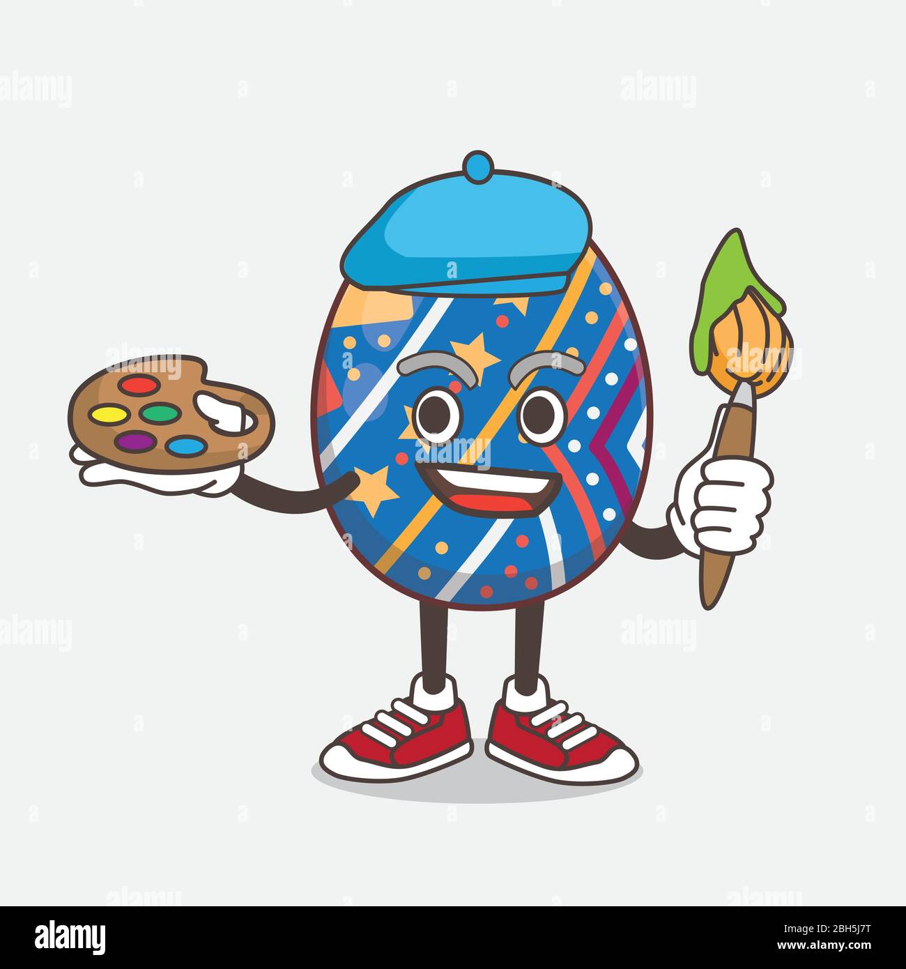 Illustration of Easter Egg Mascot Vector Character with Pose Stock ...