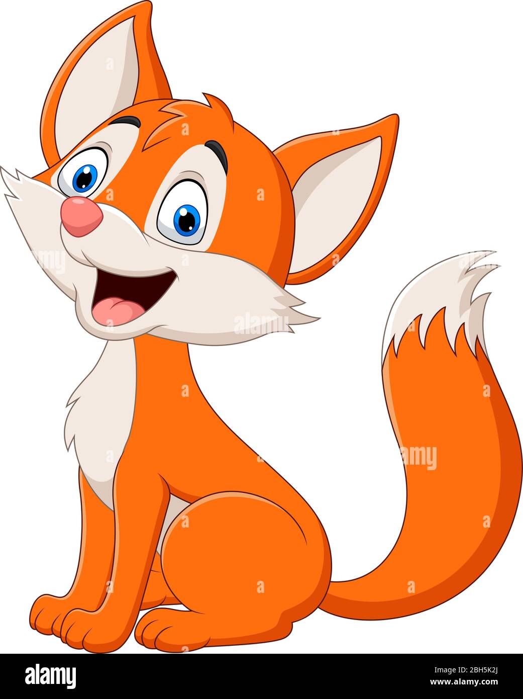 Cartoon cute baby fox isolated on white background Stock Vector Image