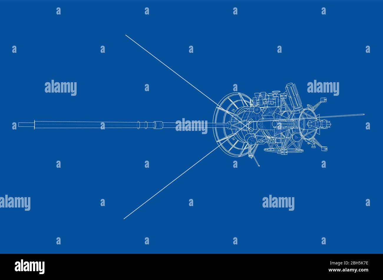 Communication satellite concept outline. Vector Stock Vector