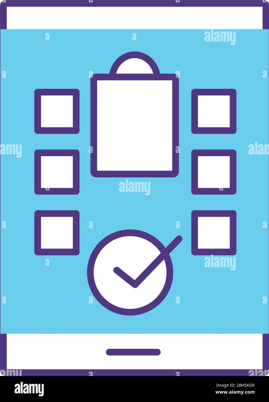 smartphone with shopping bag line style icon Stock Vector Image & Art ...